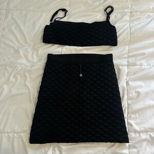 Helmut Lang Elegant Black Quilted Set